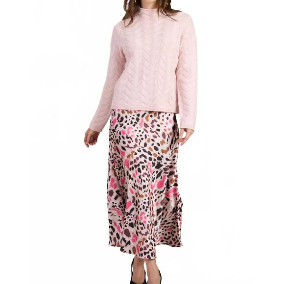 NEW TYLER BOE cashmere basketweave sweater in pink